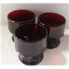 Image 1 : 3 ANCHOR HOCKING ROYAL RUBY GEORGIAN GLASSES