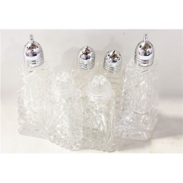 6 CUT CRYSTAL SHAKERS