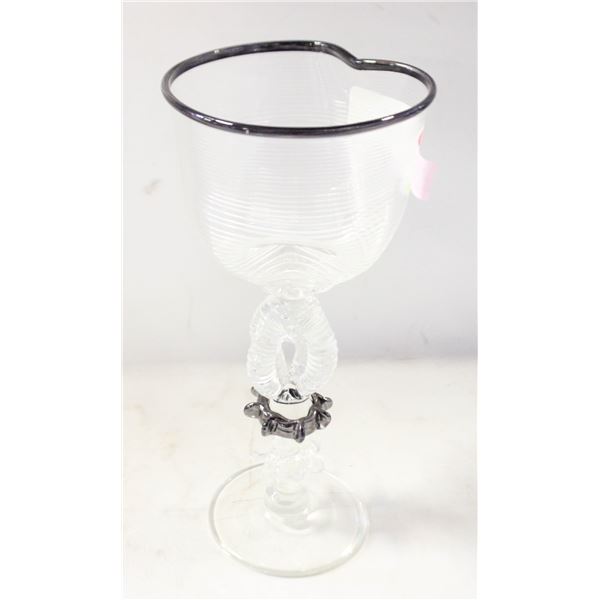 JAMES NORTON SIGNED ART GLASS GOBLET