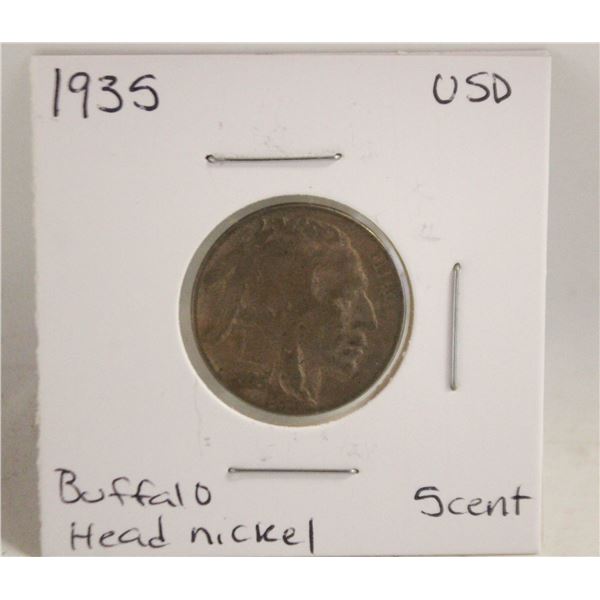 1935 AMERICAN BUFFALO HEAD NICKEL 5 CENT COIN