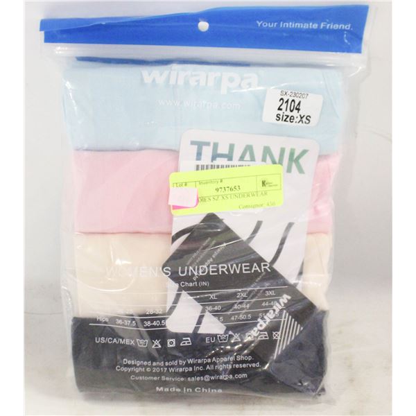 4PK LADIES SZ XS UNDERWEAR