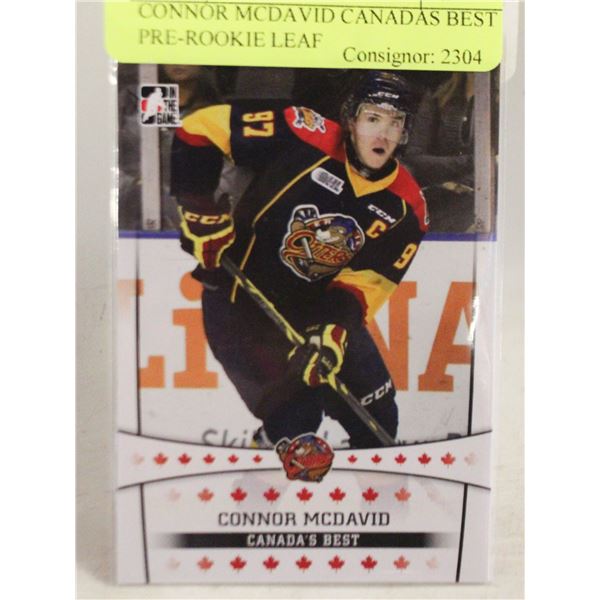 CONNOR MCDAVID CANADAS BEST PRE-ROOKIE LEAF