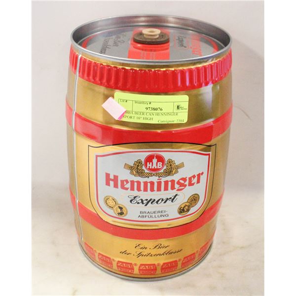 BUBBA BEER CAN HENNINGER EXPORT 10" HIGH