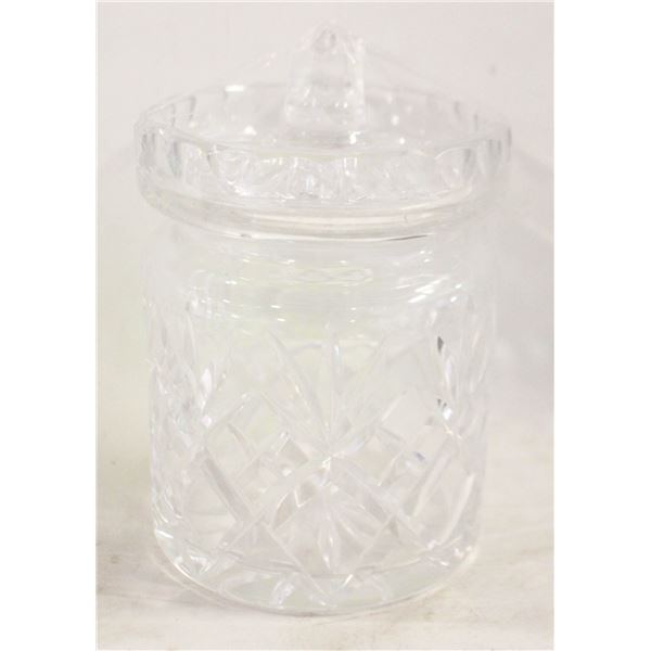 CUT CRYSTAL LIDDED JAM JAR