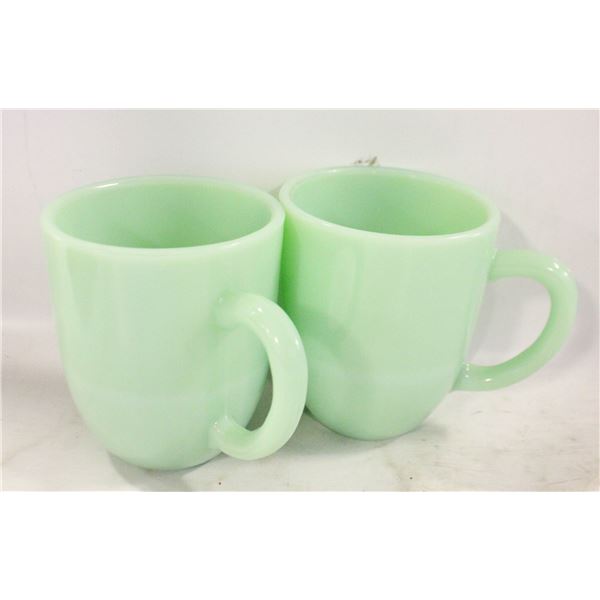 2 JADE COFFEE MUGS
