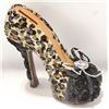 Image 1 : LEOPARD PRINT HIGH HEEL NOVELTY COIN BANK 7"