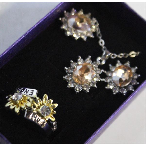 NEW NECKLACE AND RING WITH EARRINGS