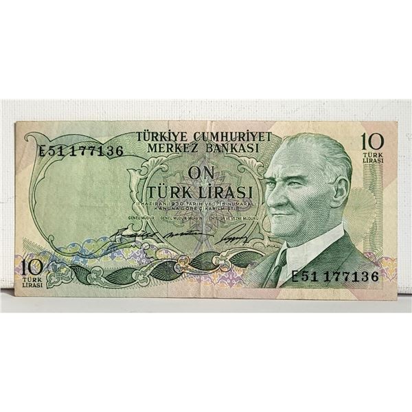 10) FROM 1966 TURKEY, 10 LIRASI BANK-