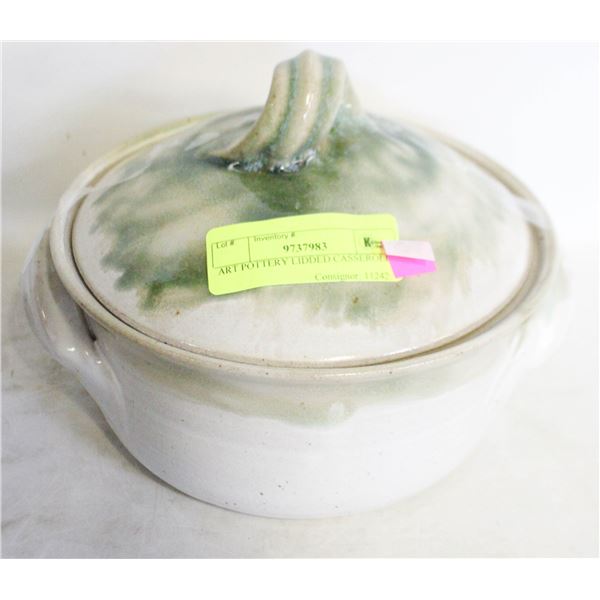ART POTTERY LIDDED CASSEROLE