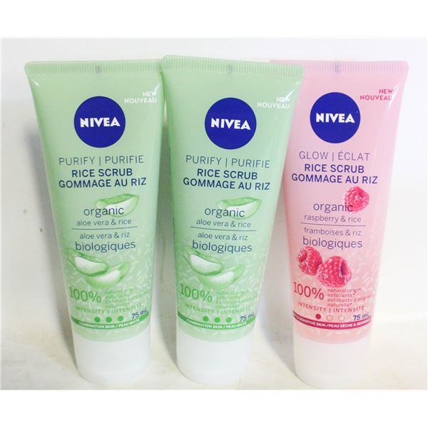 3 NIVEA RICE SCRUBS