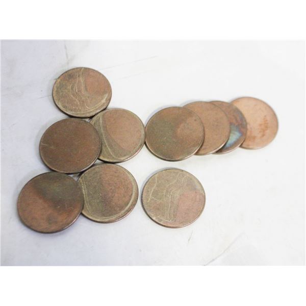 10 BLANK TOKEN PLANCHETS SHERRIT MINT FORT SASK.