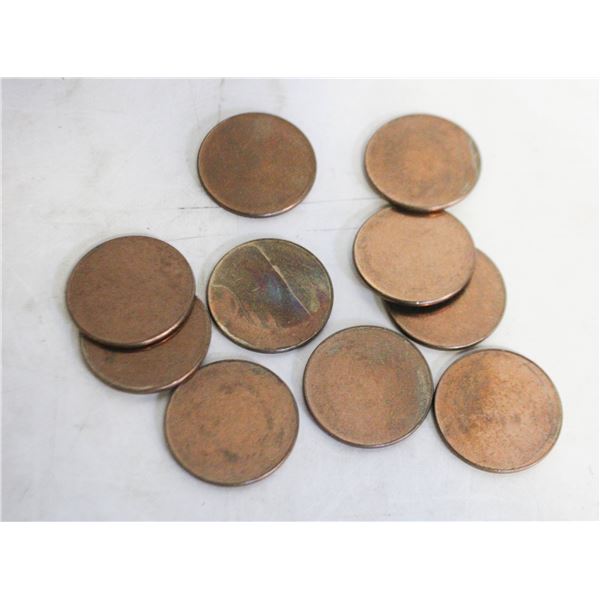 10 BLANK TOKEN PLANCHETS SHERRIT MINT FORT SASK.