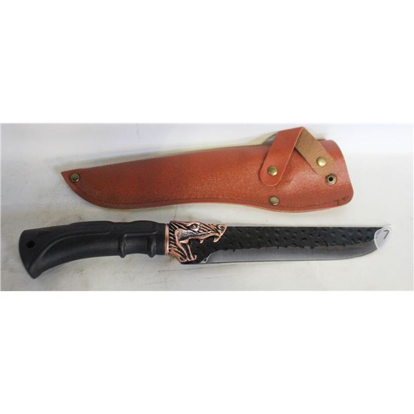 NEW VIKING STYLE FILLET BLACK STEEL KNIFE