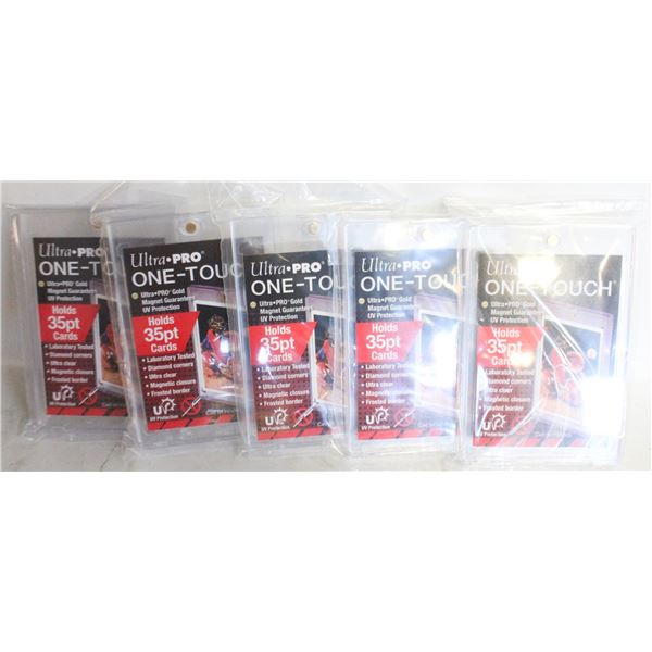 5 ULTRA-PRO ONE-TOUCH 180PT CARD CAPSULES, NEW