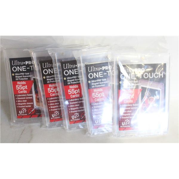 5 ULTRA-PRO ONE-TOUCH 180PT CARD CAPSULES, NEW