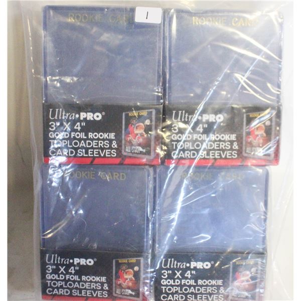 4 ULTRA-PRO "34" 25 EACH TOPLOADERS & SLEEVES