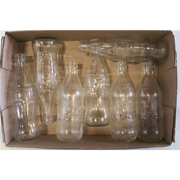 7 VINTAGE COCA-COLA BOTTLES 10 OZ