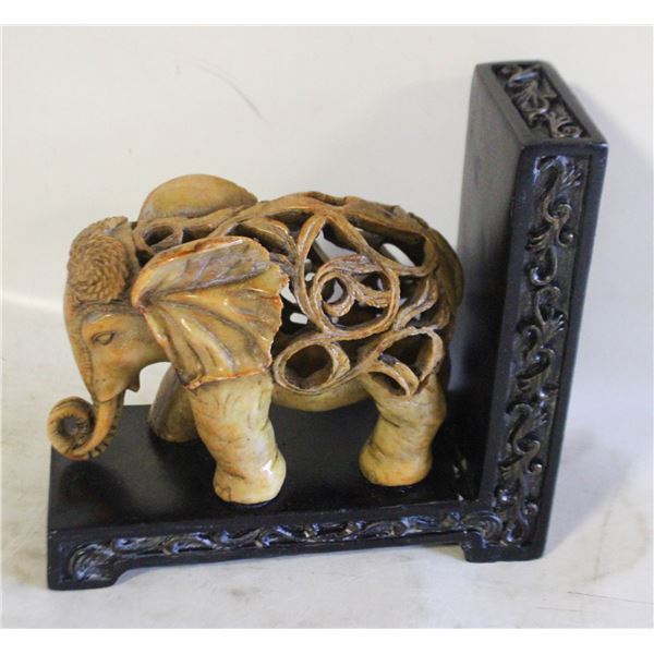 HEAVY ORNATE CARVED ELEPHANT
