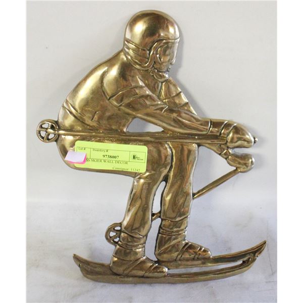 BRASS SKIER WALL DÉCOR