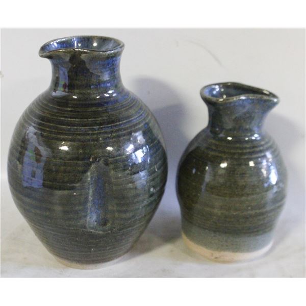 PAIR OF ART POTTERY CRUETS