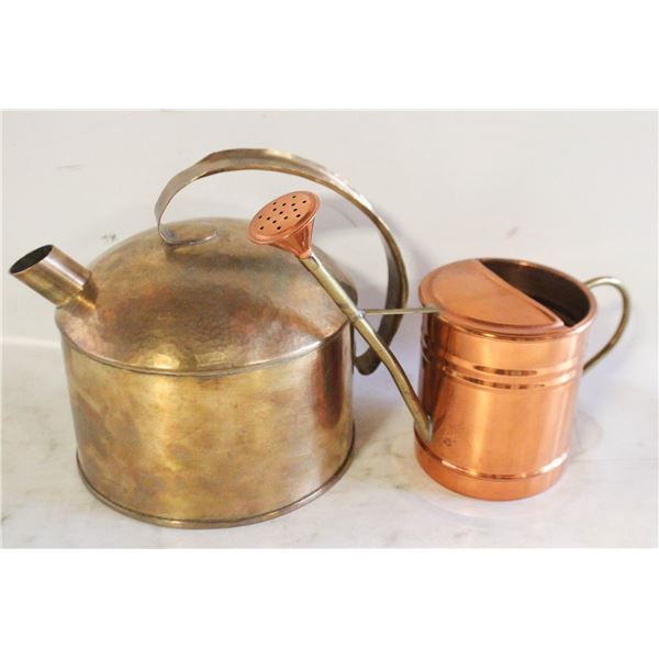 BRASS AND COPPER WATERING CANS