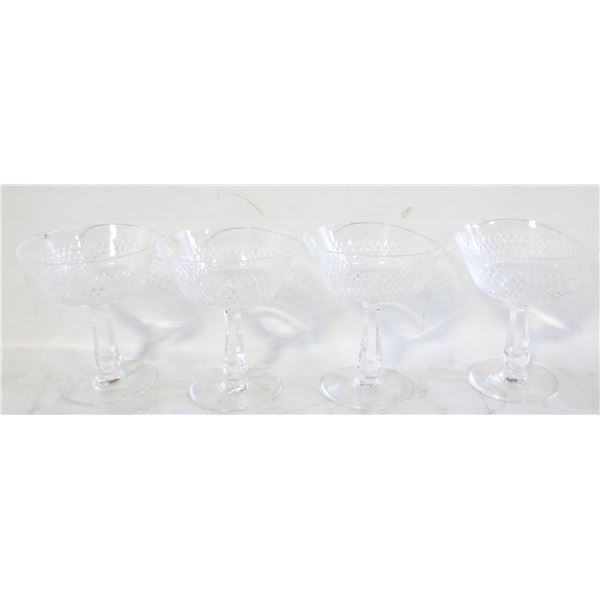4 ROYAL DIAMOND CHAMPAGNE GLASSES