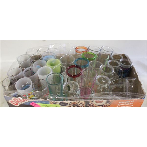 LARGE LOT OF ASSORTED SHOT GLASSES