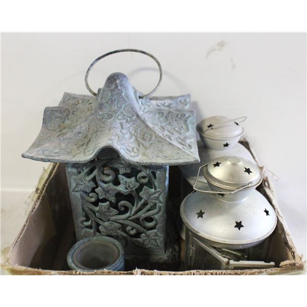 PAIR OF ORNATE METAL CANDLE HOLDERS