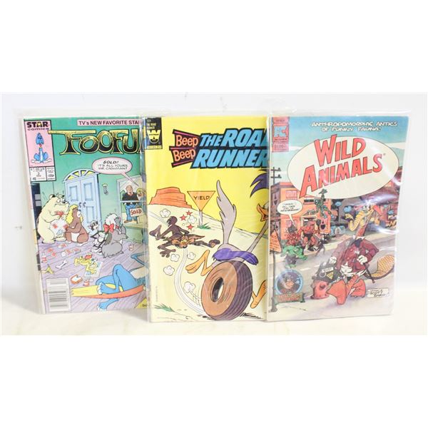3 COMICS - #1 WILD ANIMALS BY PACIFIC COMICS,