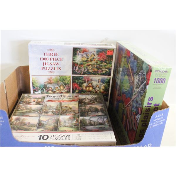 SEALED PUZZLES - THOMAS KINKADE(10) & MORE