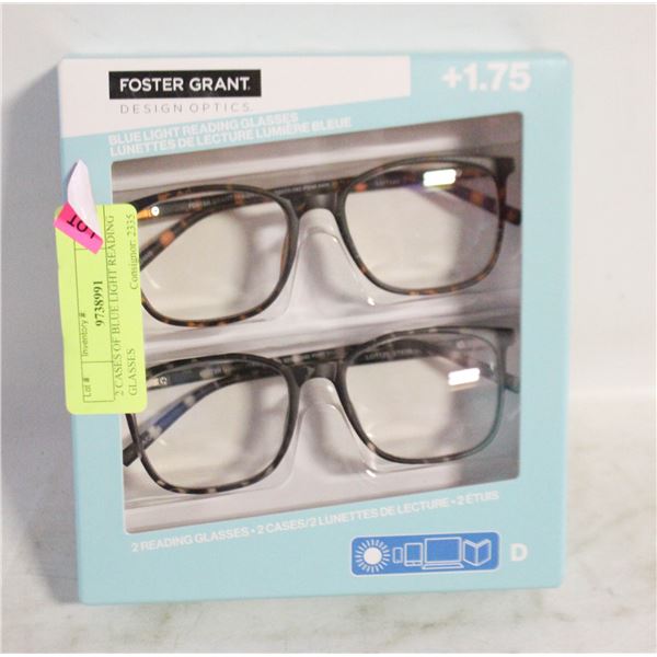2 CASES OF BLUE LIGHT READING GLASSES