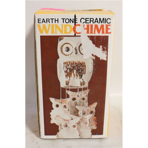 EARTH TONE OWL CERAMIC WIND CHIME