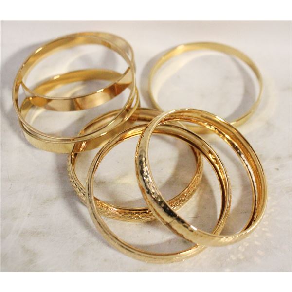 COLLECTION OF GOLD PLATED BRACELETS