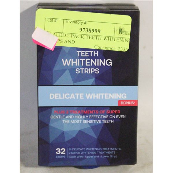 SEALED 2 PACK TEETH WHITENING STRIPS AND