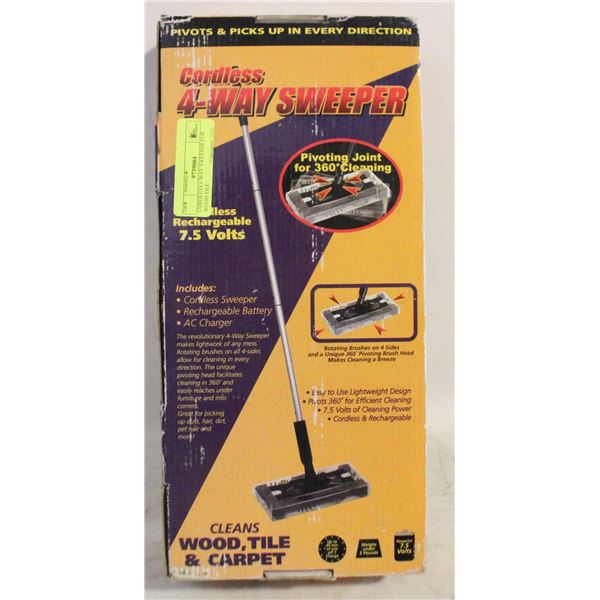 CORDLESS 4 WAY SWEEPER FOR WOOD TILE
