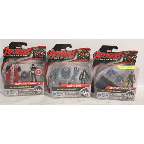 3 SEALED AVENGERS FIGURES - ESTATE