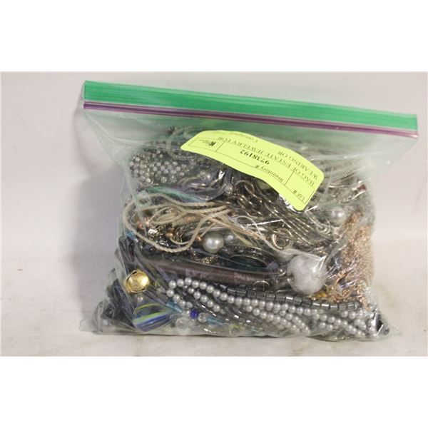 BAG OF ESTATE JEWELRY FOR WEARING OR
