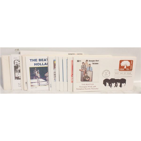 LOT OF 32 BEATLES ENVELOPES AND STAMPS
