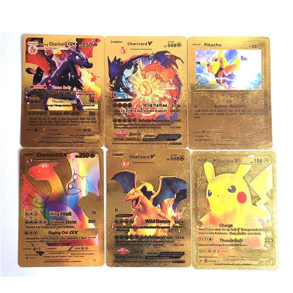 7) LOT OF 6 FOIL POKEMON FAN ART