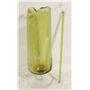 Image 1 : VINTAGE OLIVE-GREEN  GLASS PEDESTAL