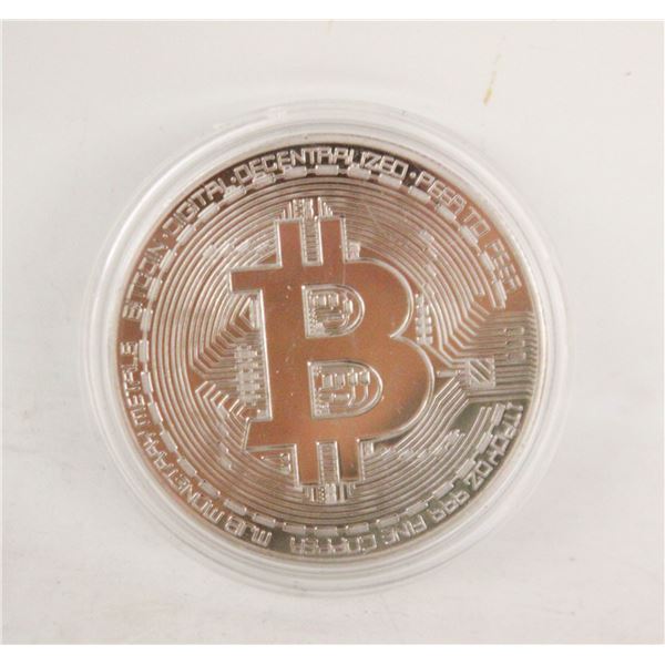 NEW NOVELTY BITCOIN TOKEN SILVERTONED