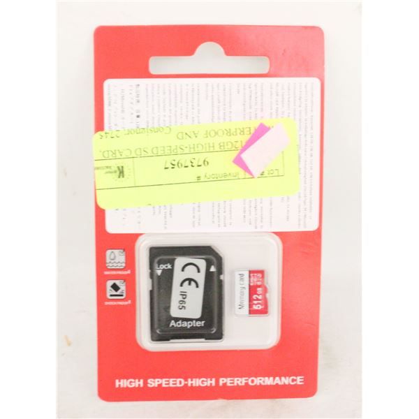 NEW 512GB HIGH-SPEED SD CARD, WATERPROOF AND