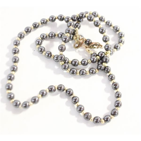 VINTAGE MATCHING HEMATITE AND GOLD PLATED SPACER