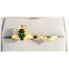 Image 1 : PEAR CUT PERIDOT CROWN RING WITH