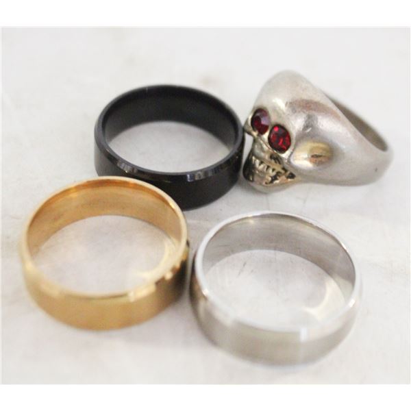 4 MENS ESTATE RINGS ASSORTED SIZES