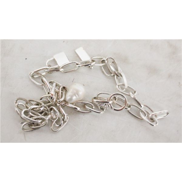 ESTATE PEARL CHARM ACCENTED NECKLACE