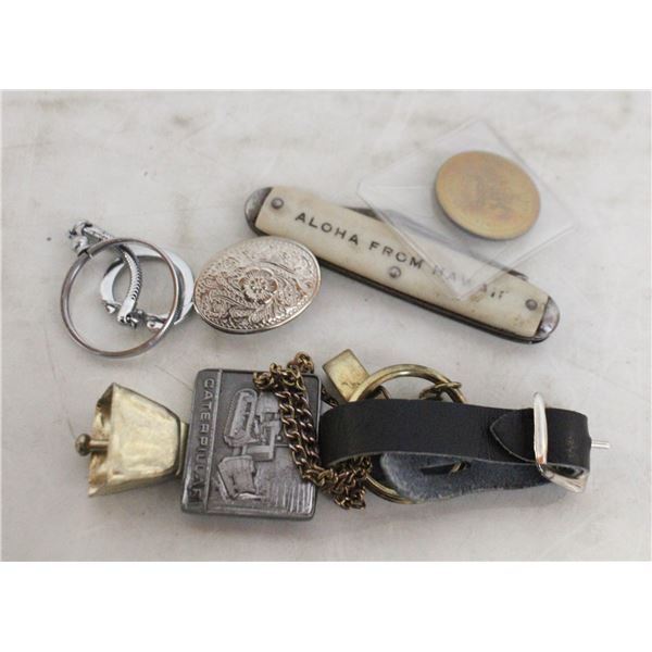 ESTATE POCKET KNIVE+CATERPILLAR POCKET WATCH CHARM