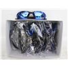 Image 1 : BOX OF 10 NEW UV 400 BLACK WITH ROYAL BLUE LENS