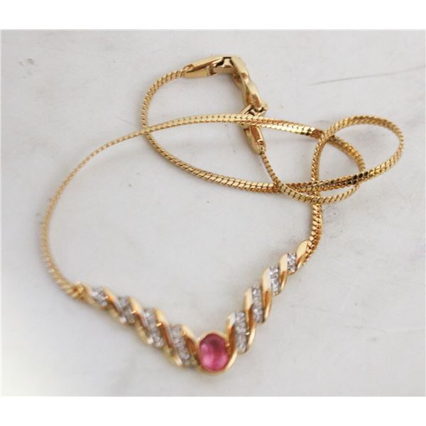NINA RICCI GOLD PLATED V SHAPED COLLAR NECLACE
