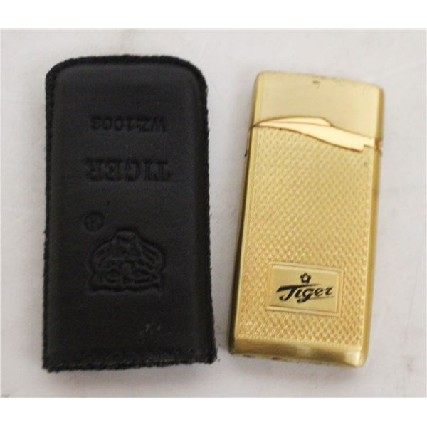 TIGER GOLD TONE BUTANE LIGHTER
